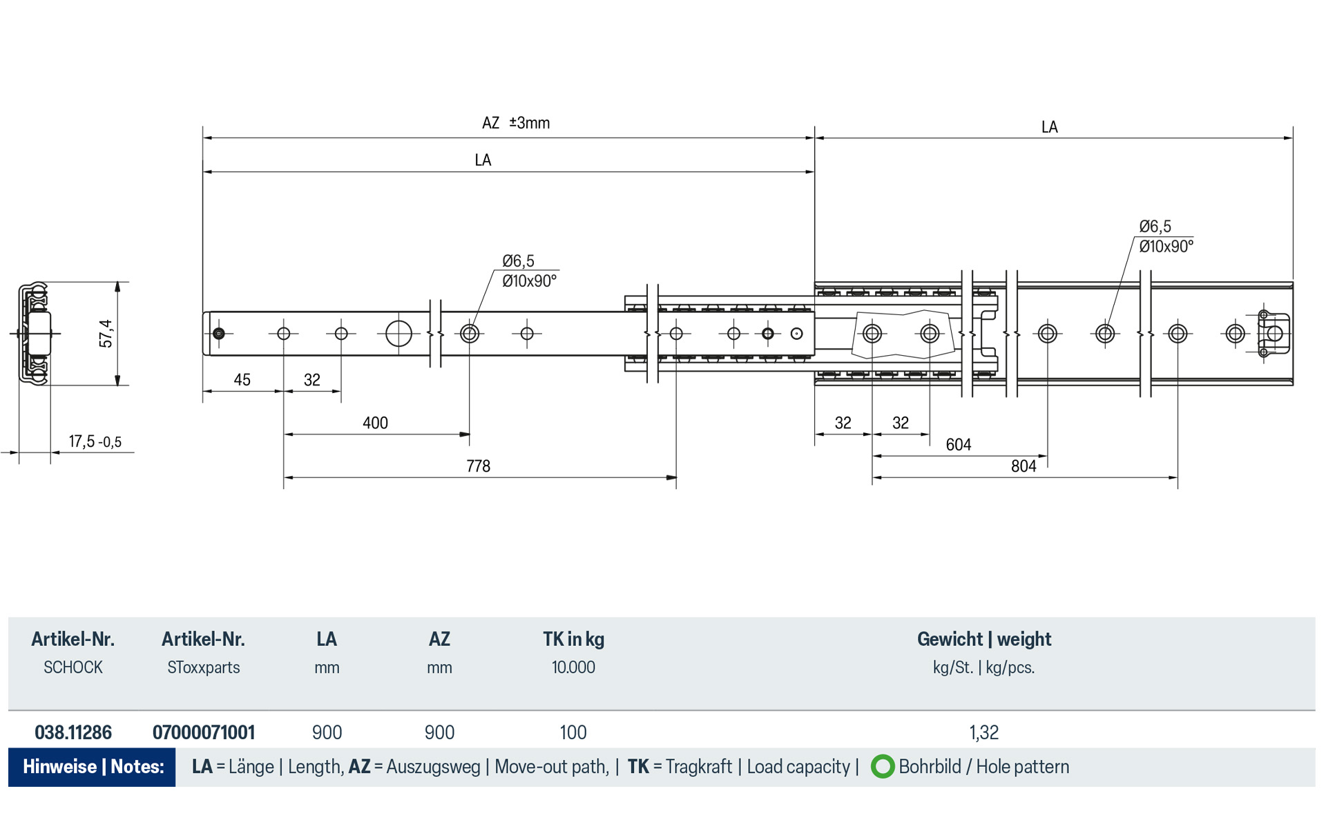 Telescopic slide full extension 038 | Schock telescopic slides - Image 2