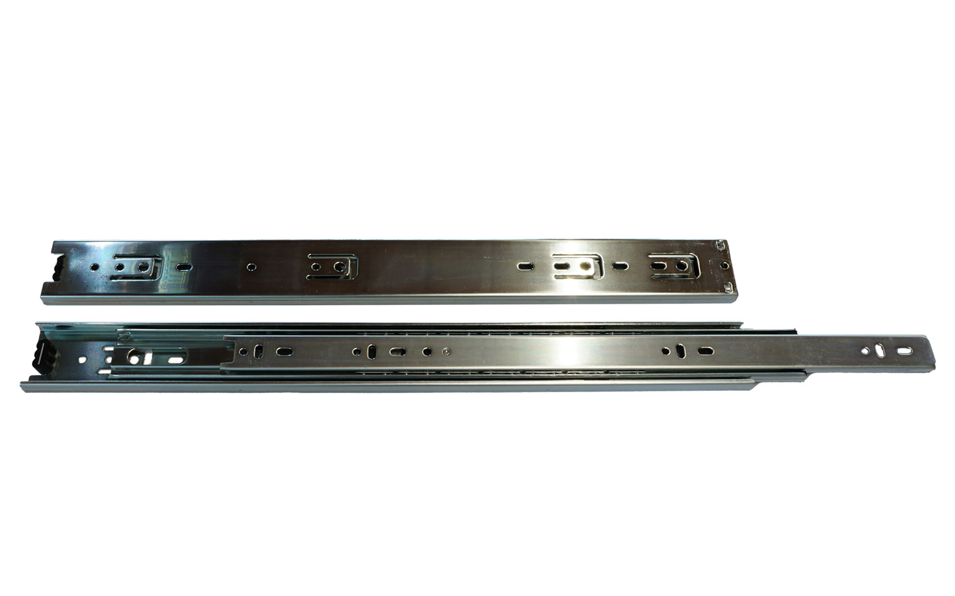 Telescopic slide full extension | up to 45 kg | Disconnect, Soft-stop | Schock telescopic slides