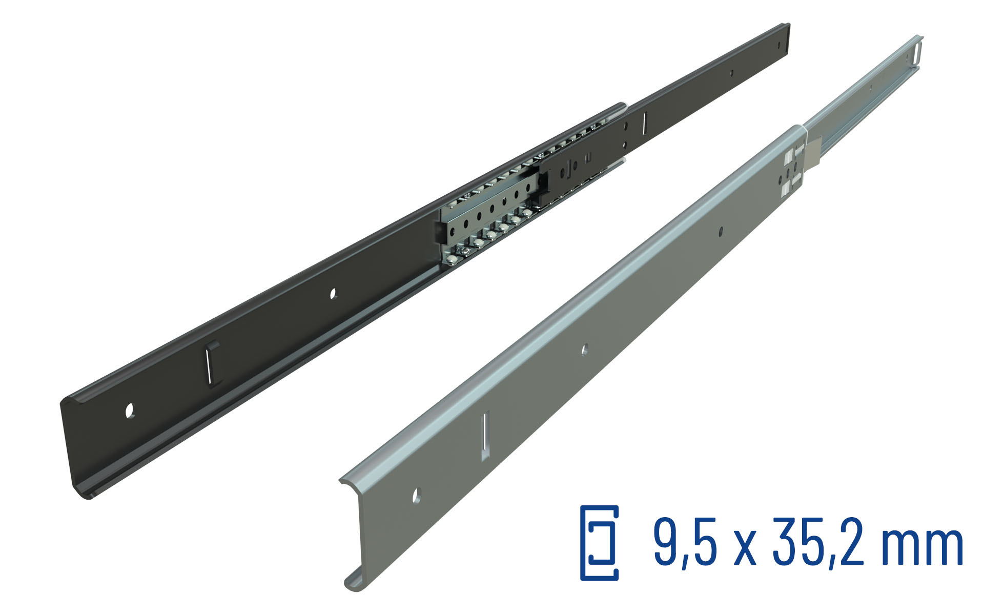 Telescopic slide partial extension Series 016 | Lock-out/Disconnect | Schock telescopic slides