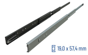 Telescopic slide full extension Series 039 | Self-close/Hold-out | Schock telescopic slides