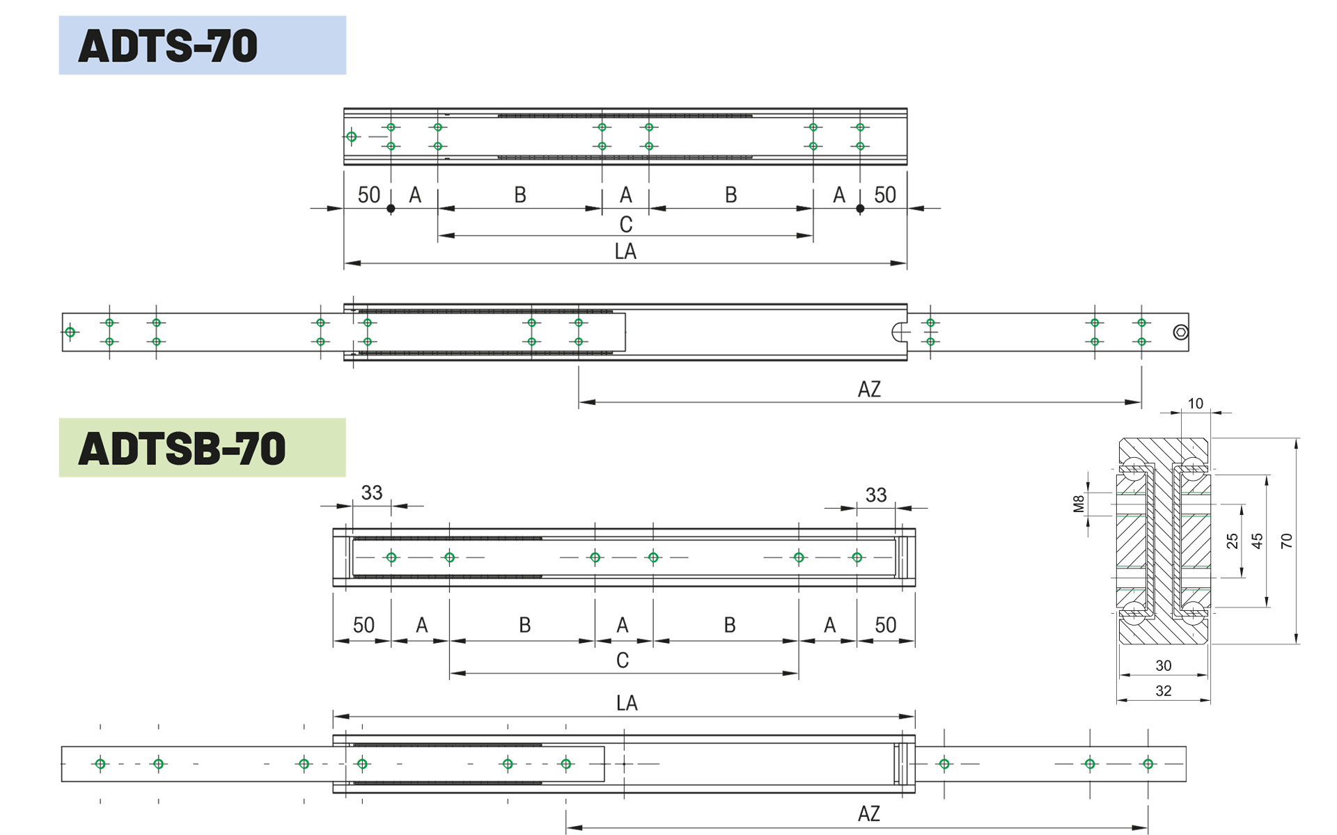 Telescopic slide full extension ADTSB-70 | up to 330 kg | Schock telescopic slides - Image 2