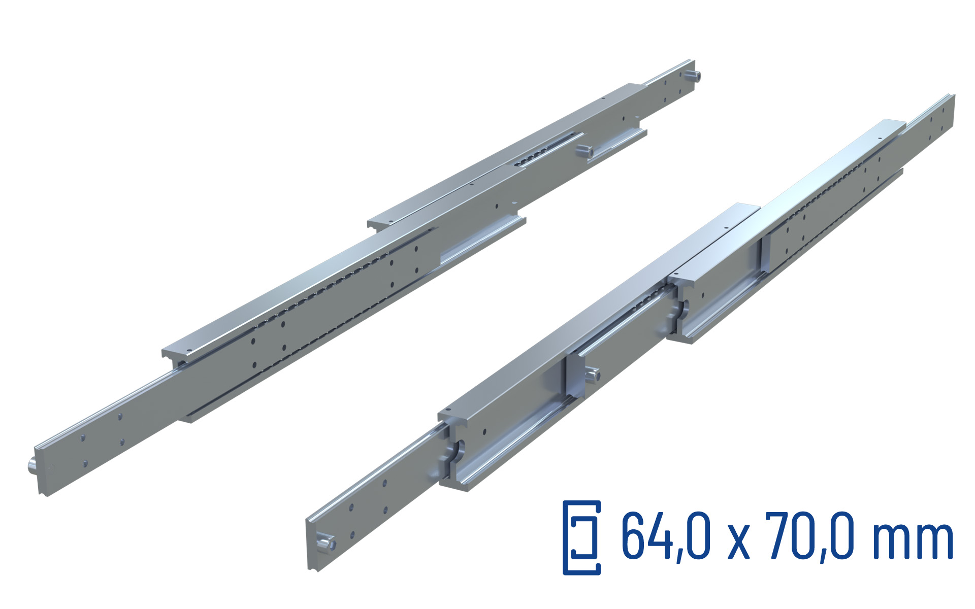 Telescopic Slide over extension DDTS-70 | up to 410 kg | Schock telescopic slides