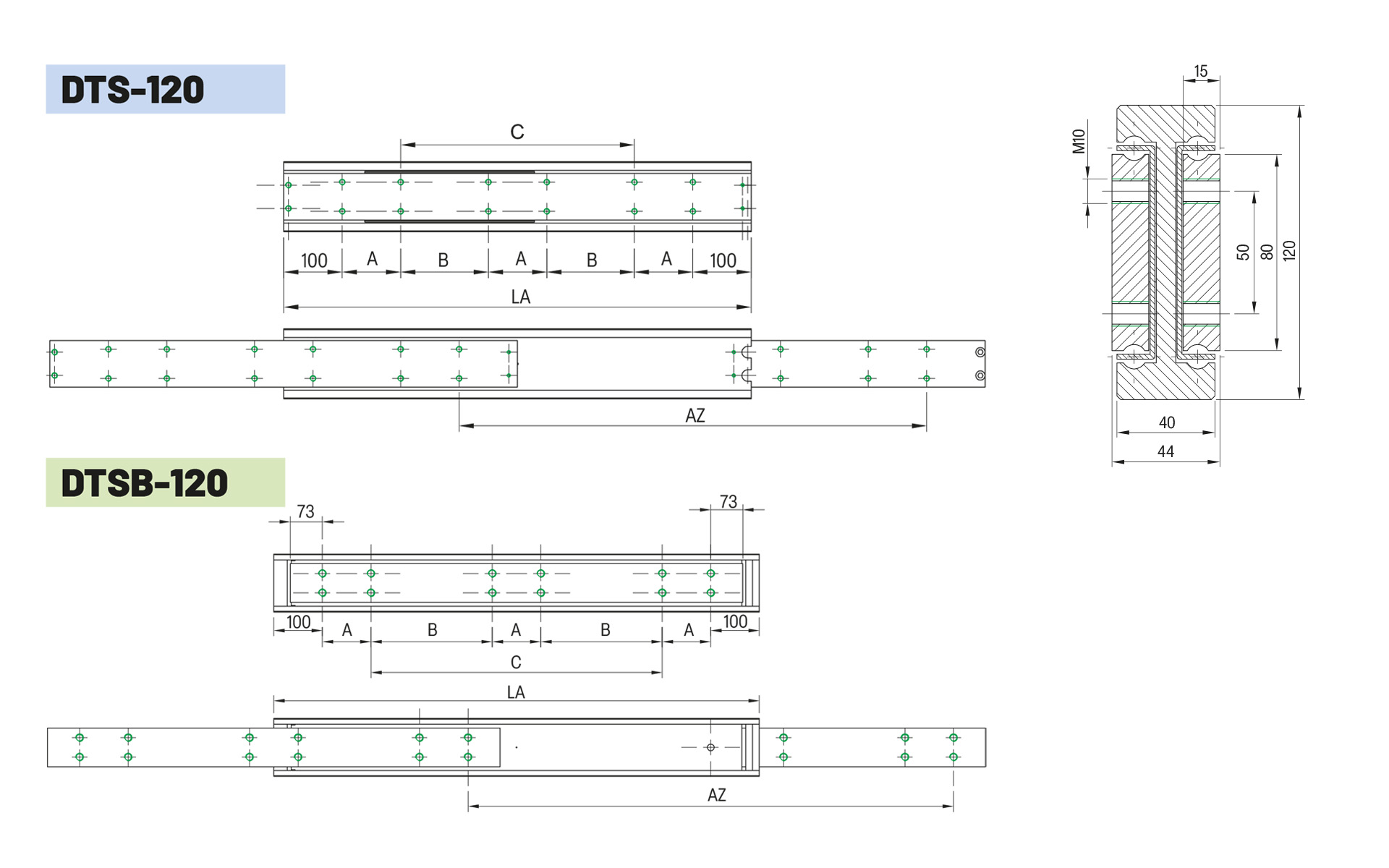 Telescopic slide full extension DTSB-120 | up to 1890kg | Schock telescopic slides - Image 2