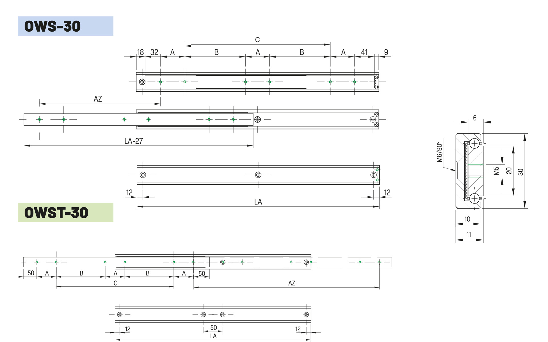 Telescopic slide partial extension OWS-30 | up to 280 kg | Schock telescopic slides - Image 2