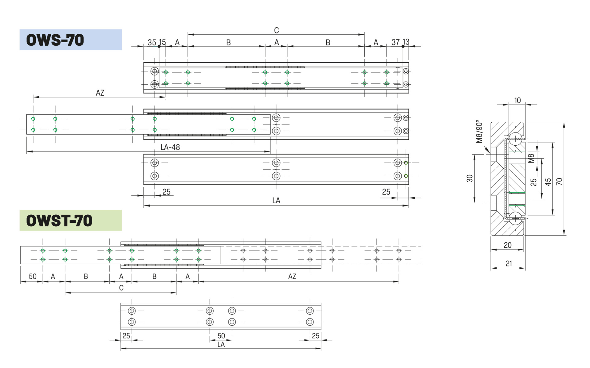 Telescopic slide partial extension OWST-70 | bis 1060 kg | Schock telescopic slides - Image 2