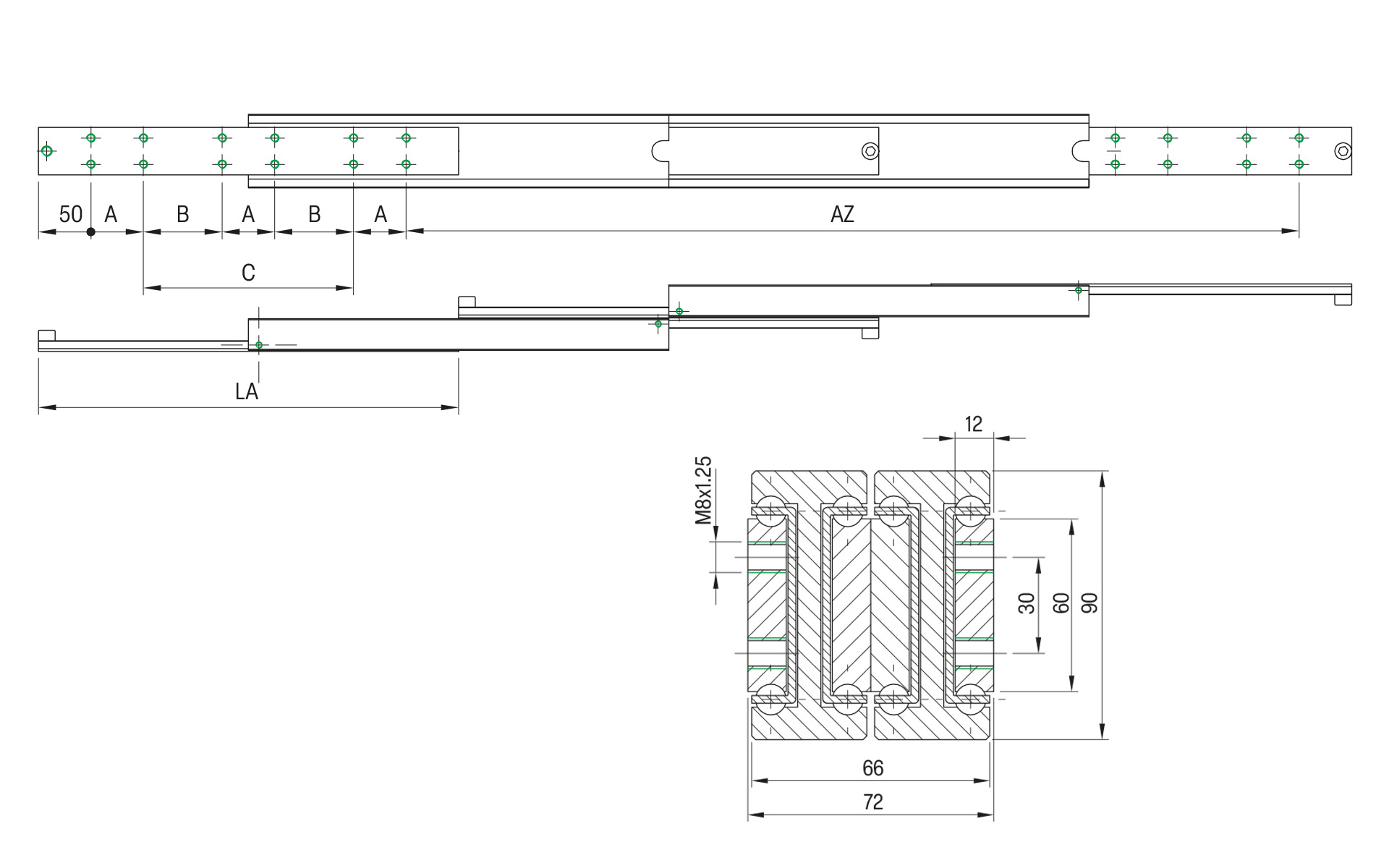 Telescopic slide over extension SDDTS-90 | up to 170 kg | Schock telescopic slides - Image 2