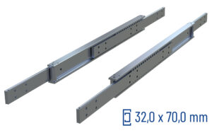 Telescopic slide full extension SDTSB-70 | up to 480 kg | Schock telescopic slides